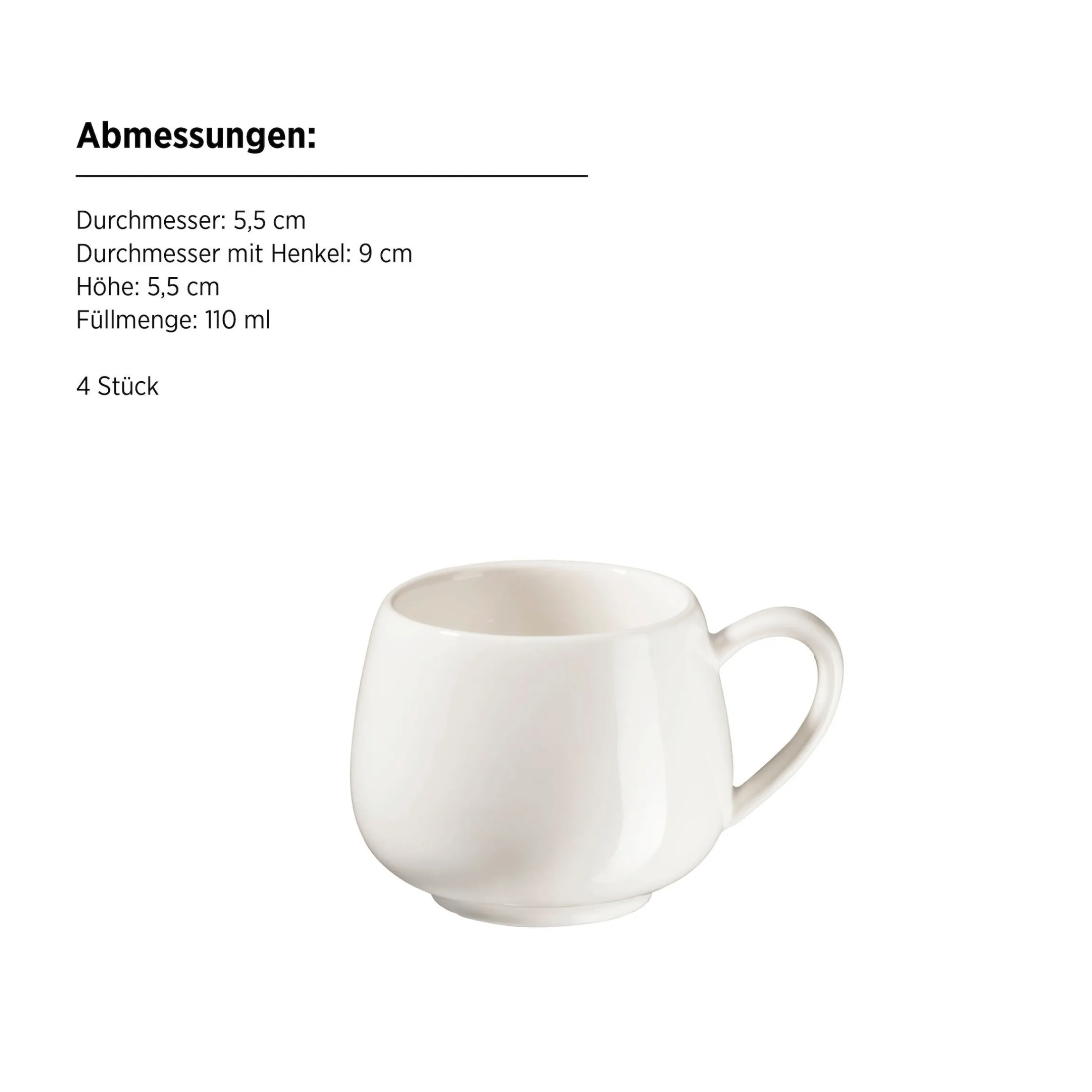 Espressotassen Set, Porzellan Taya