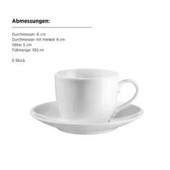 Espressotassen-Set, Porzellan Barca