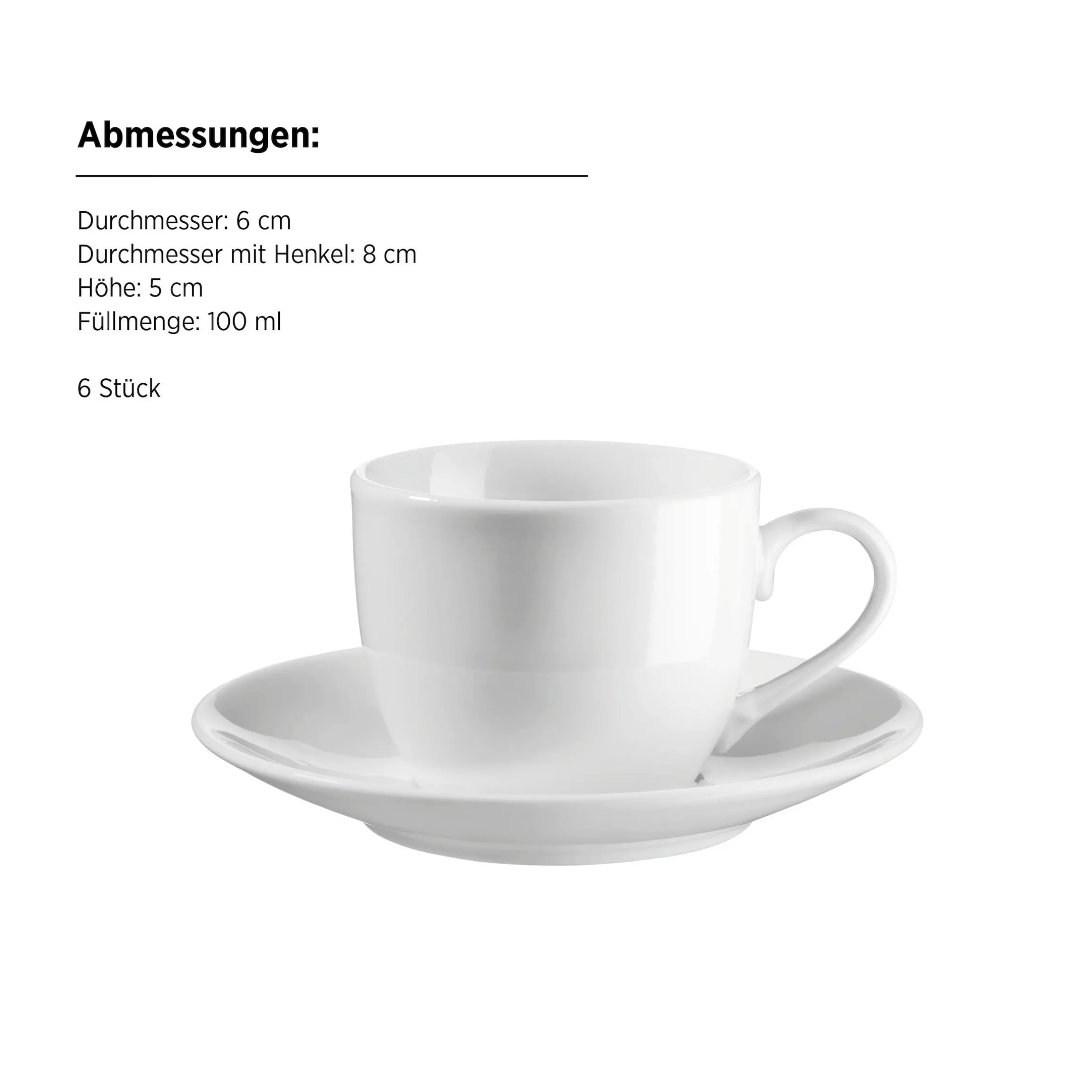 Espressotassen-Set, Porzellan Barca