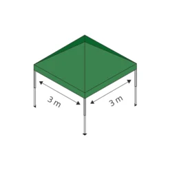 Faltpavillon, 3x3 m grün