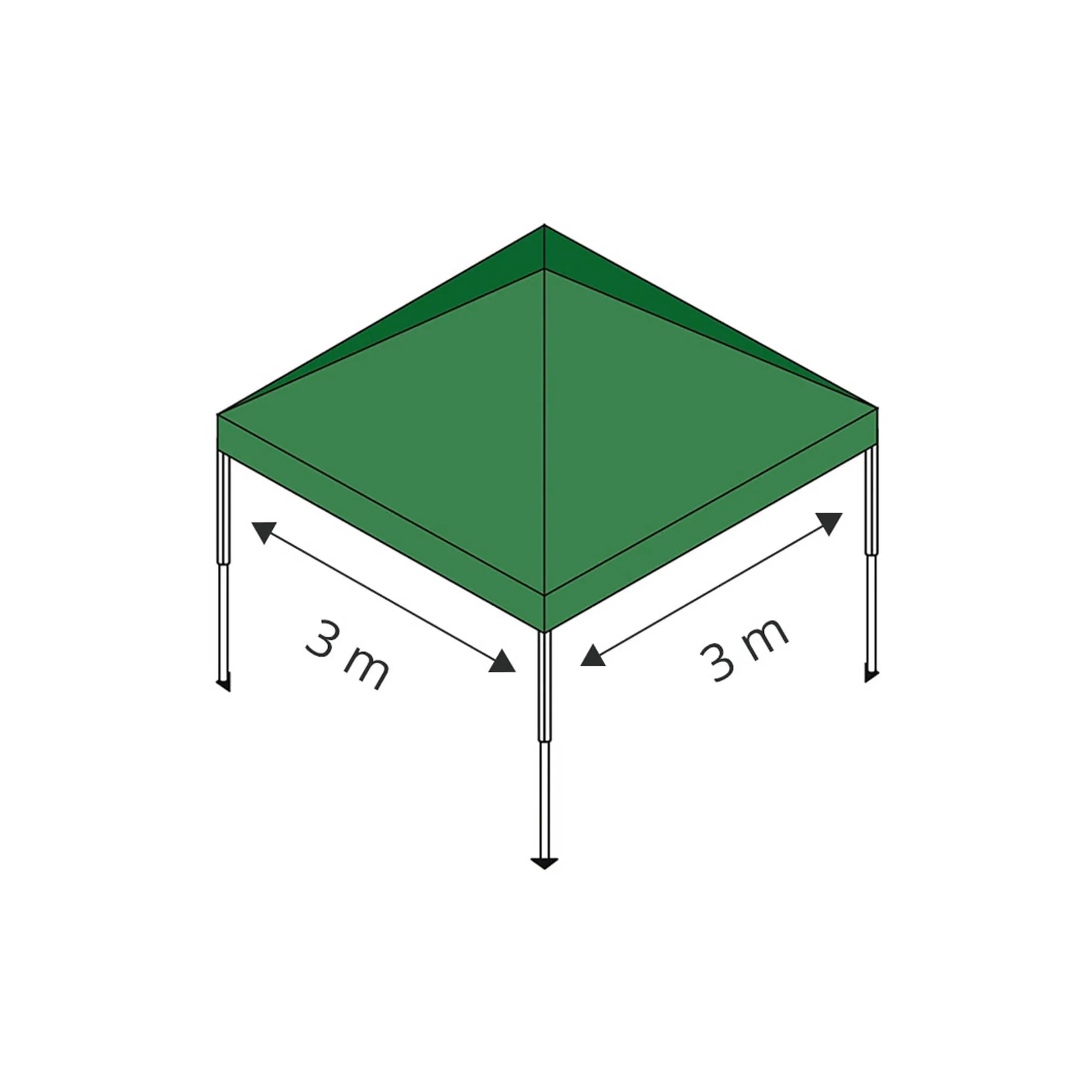 Faltpavillon, 3x3 m grün