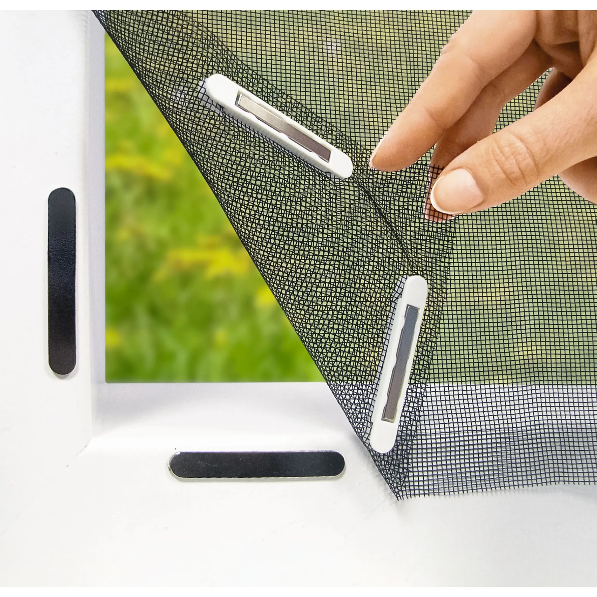 Fenster-Insektennetz "Magic Klick" mit Magnetbefestigung, 150x130 cm, zuschneidbar