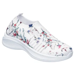 Flexi-Damenschuh Federleicht "Blumen" beige