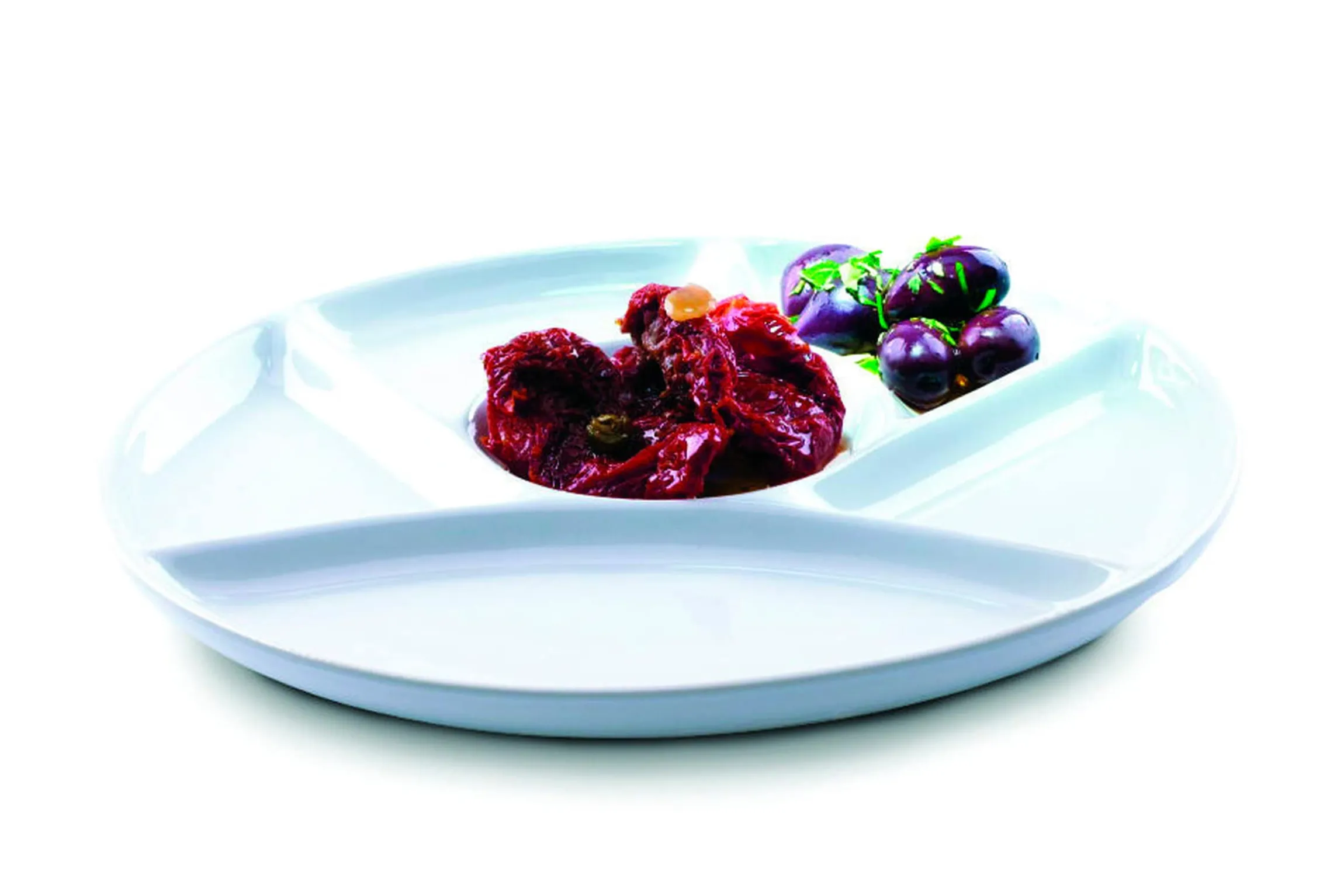 Fondueteller Set, Porzellan - Weiß