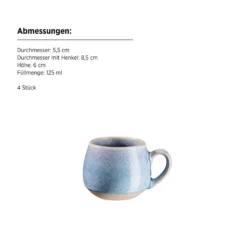 Frühstück Set, Steinzeug Aquata Blau
