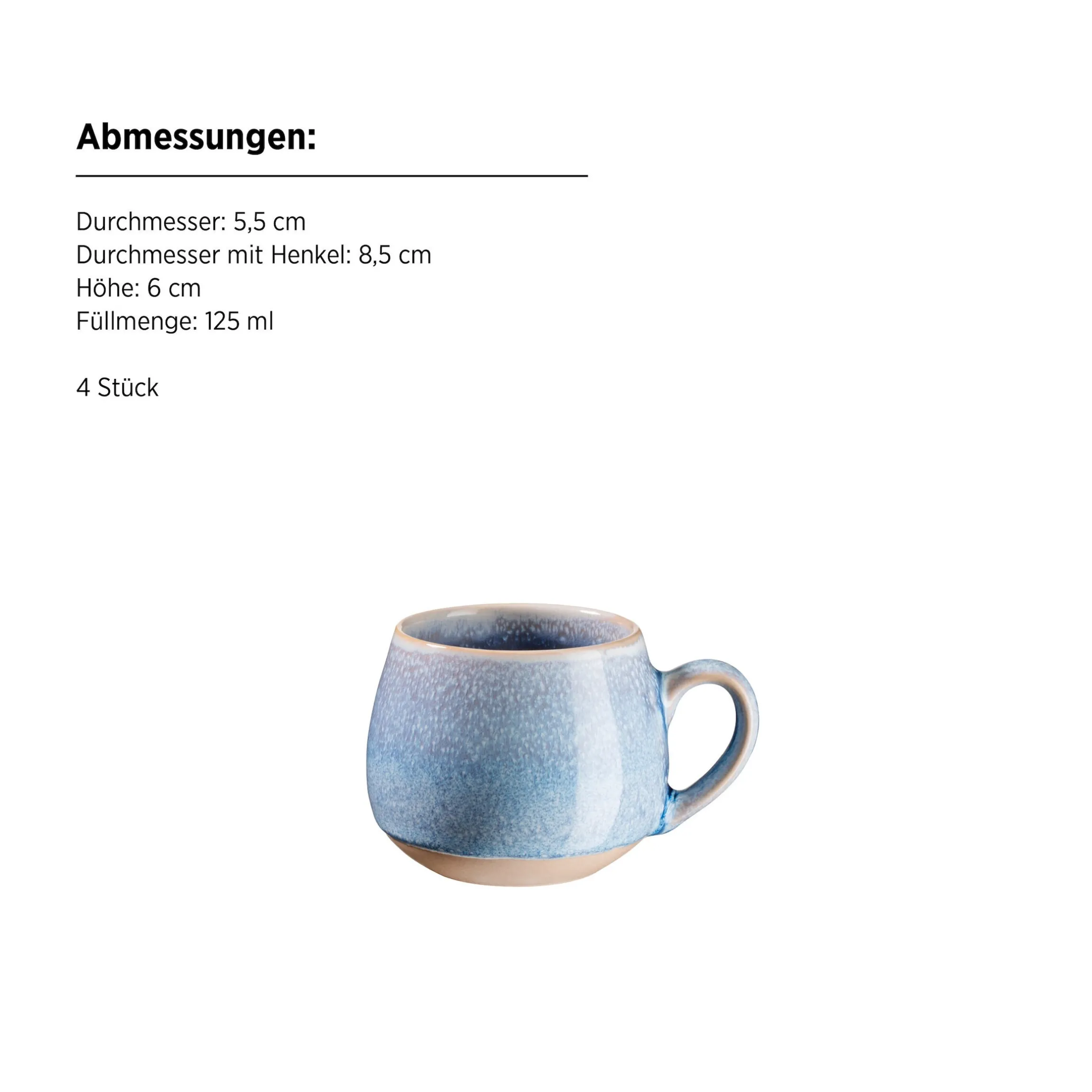 Frühstück Set, Steinzeug Aquata Blau