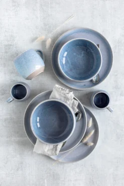 Frühstück Set, Steinzeug Aquata Blau