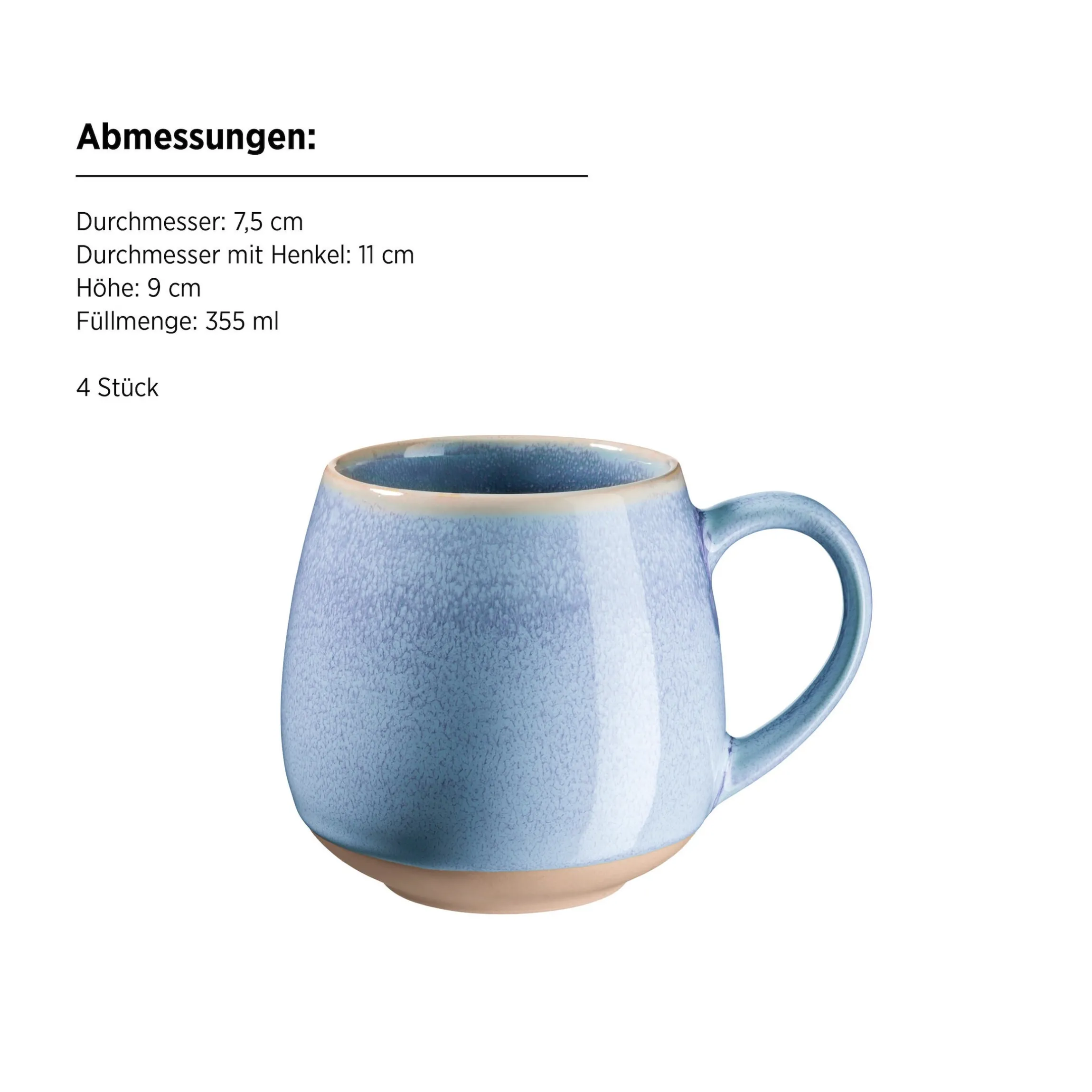 Frühstück Set, Steinzeug Aquata Blau