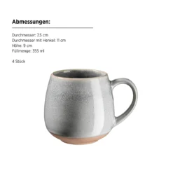 Frühstück Set, Steinzeug Aquata Grau