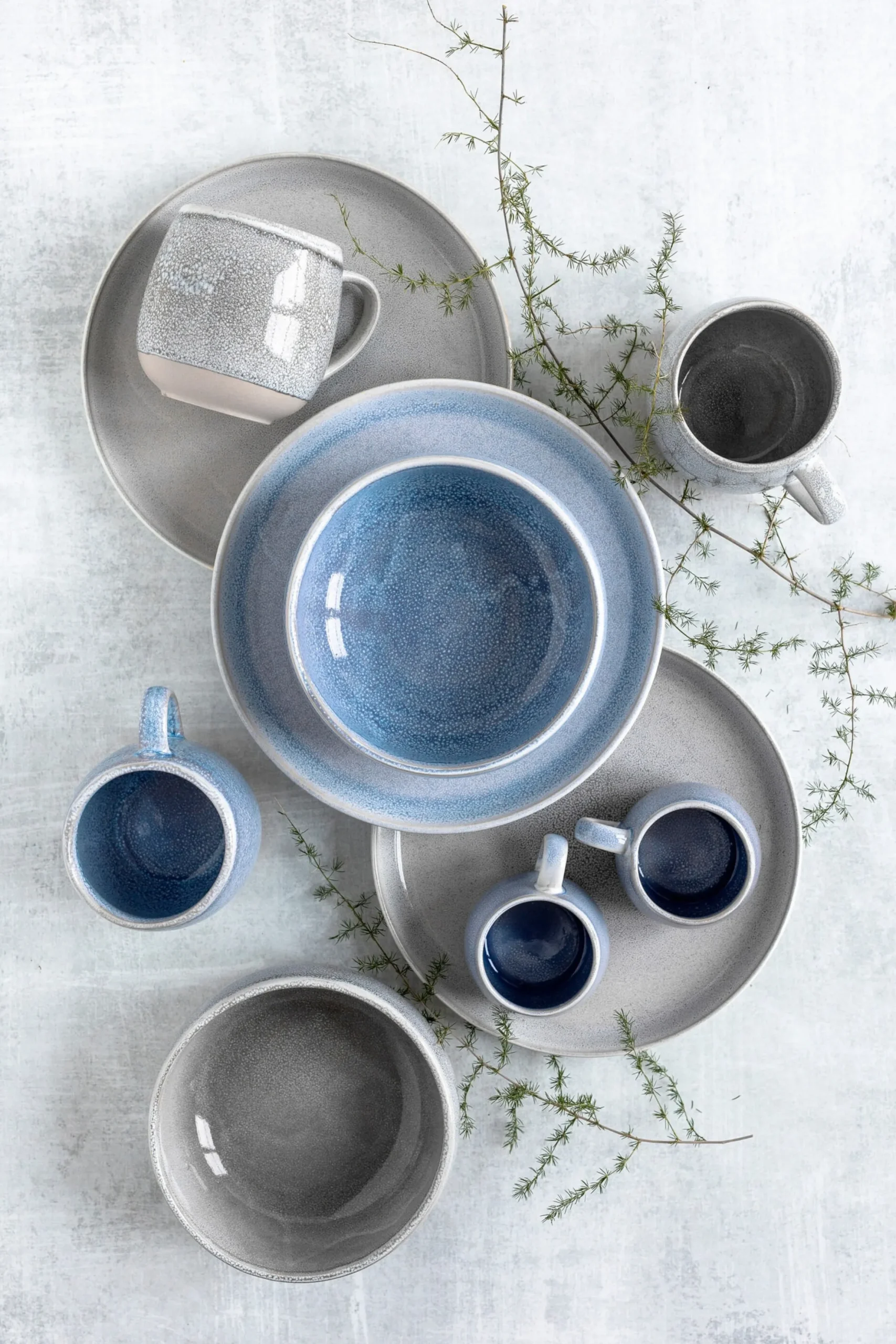 Frühstück Set, Steinzeug Aquata Grau