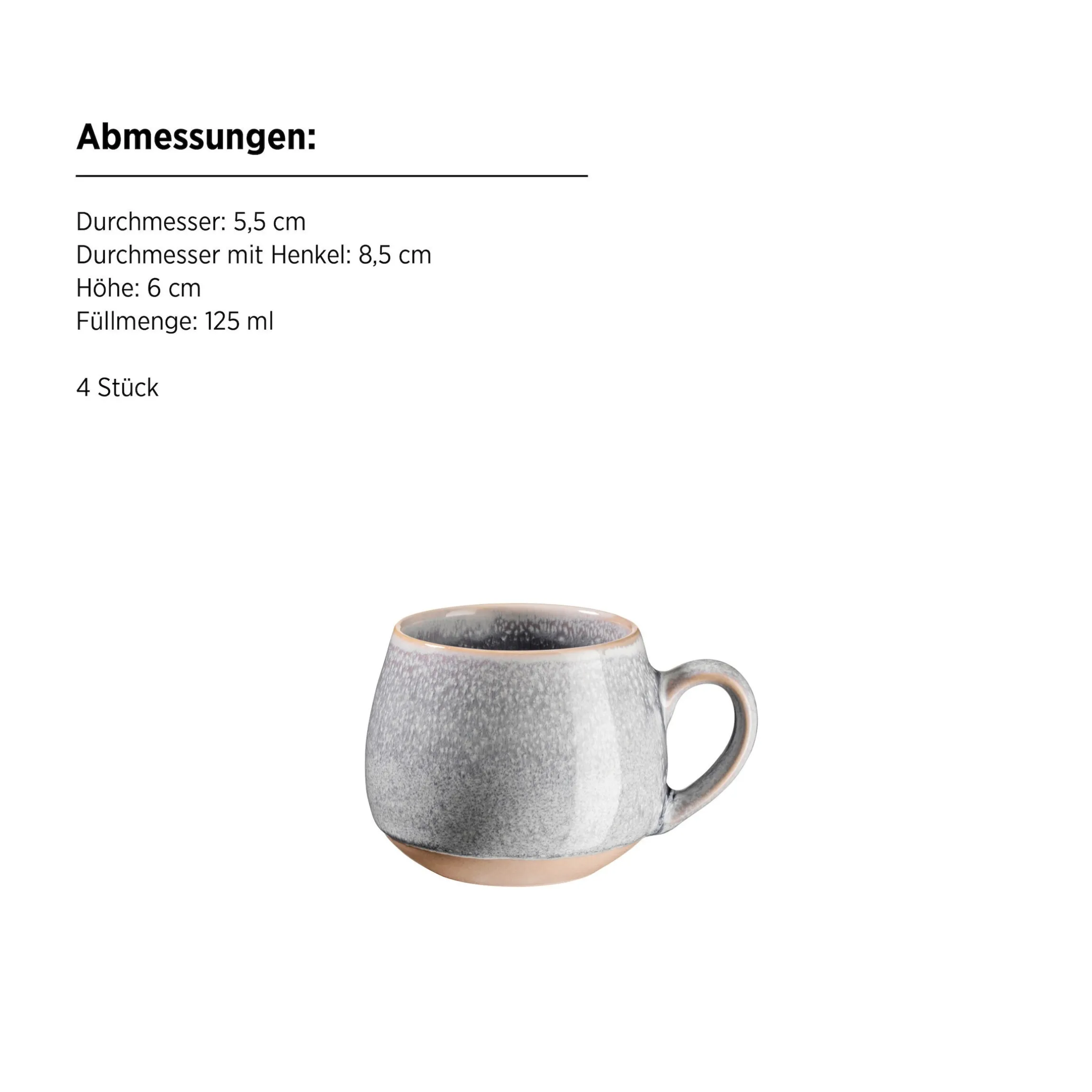 Frühstück Set, Steinzeug Aquata Grau