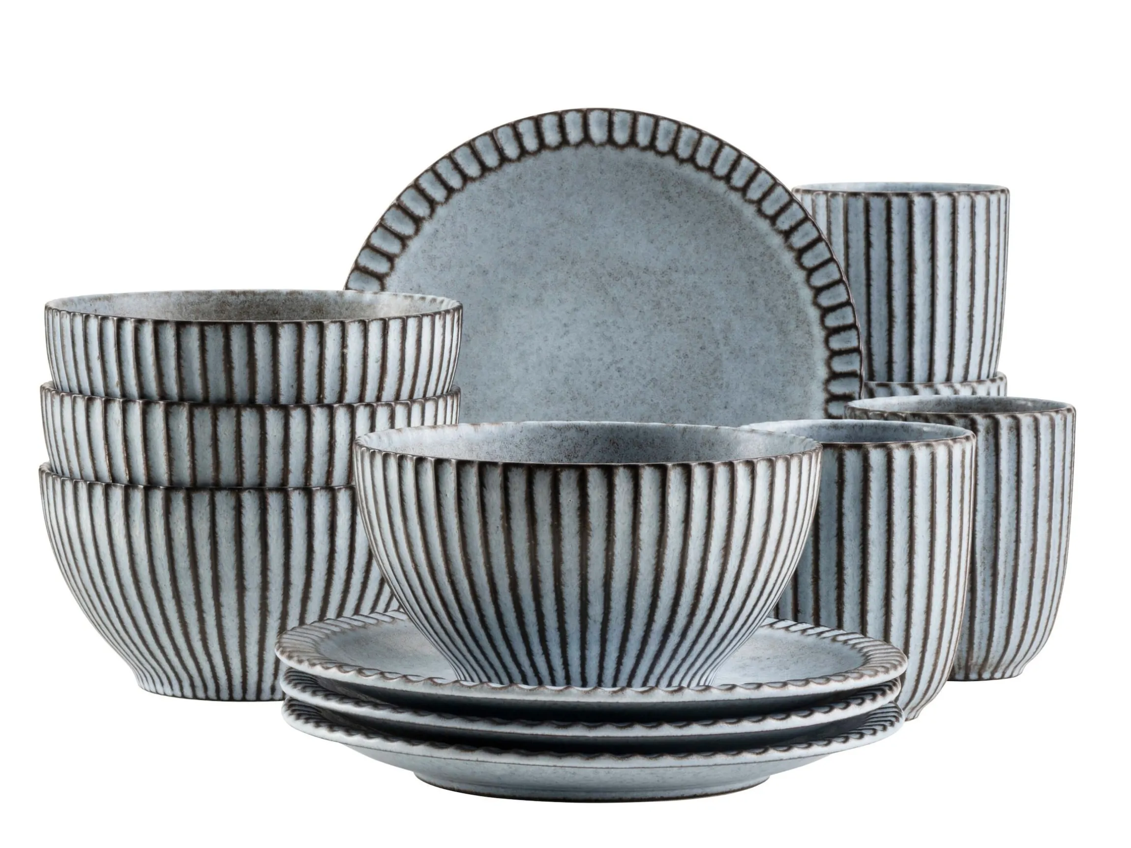 Frühstück Set, Steinzeug Ida Blau