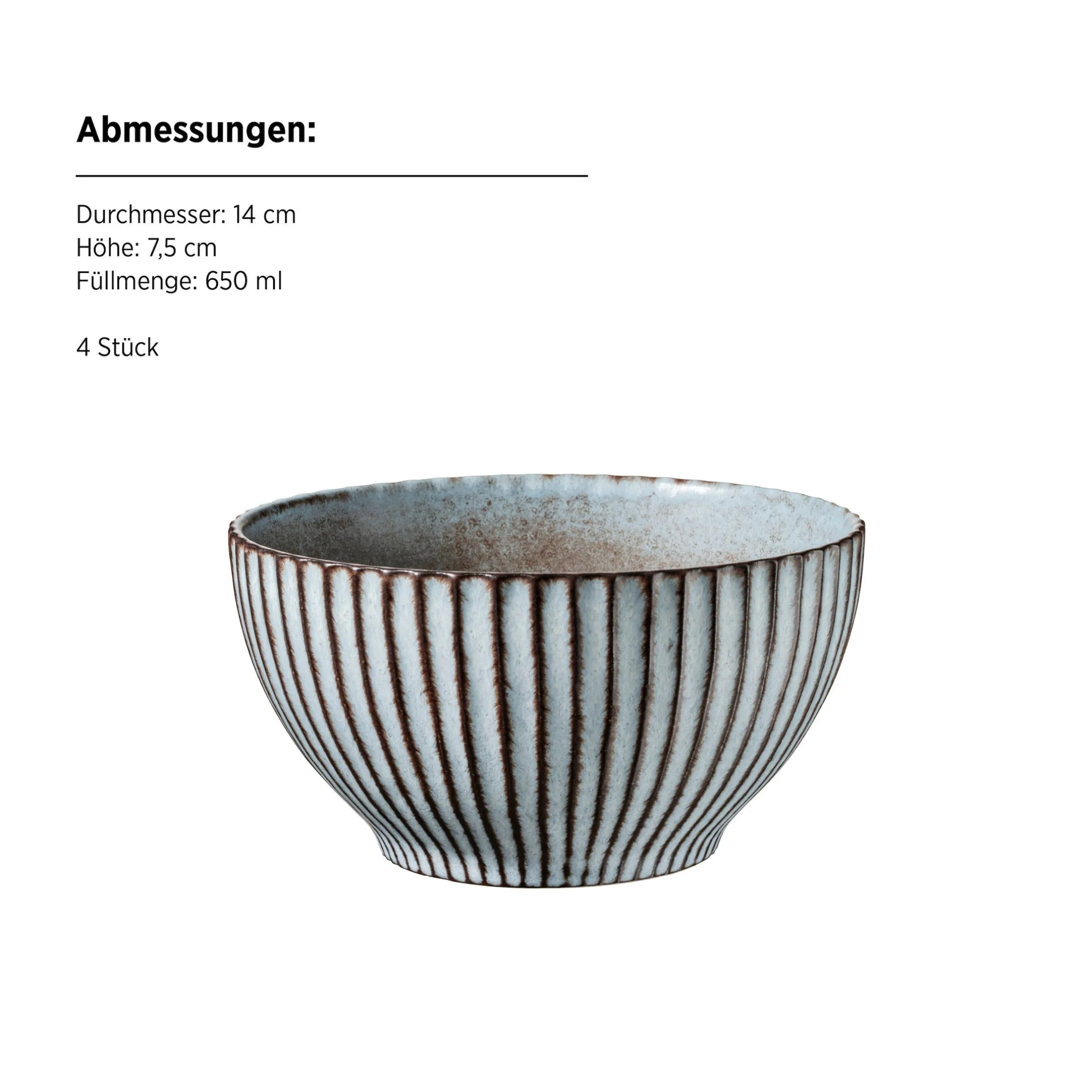 Frühstück Set, Steinzeug Ida Blau