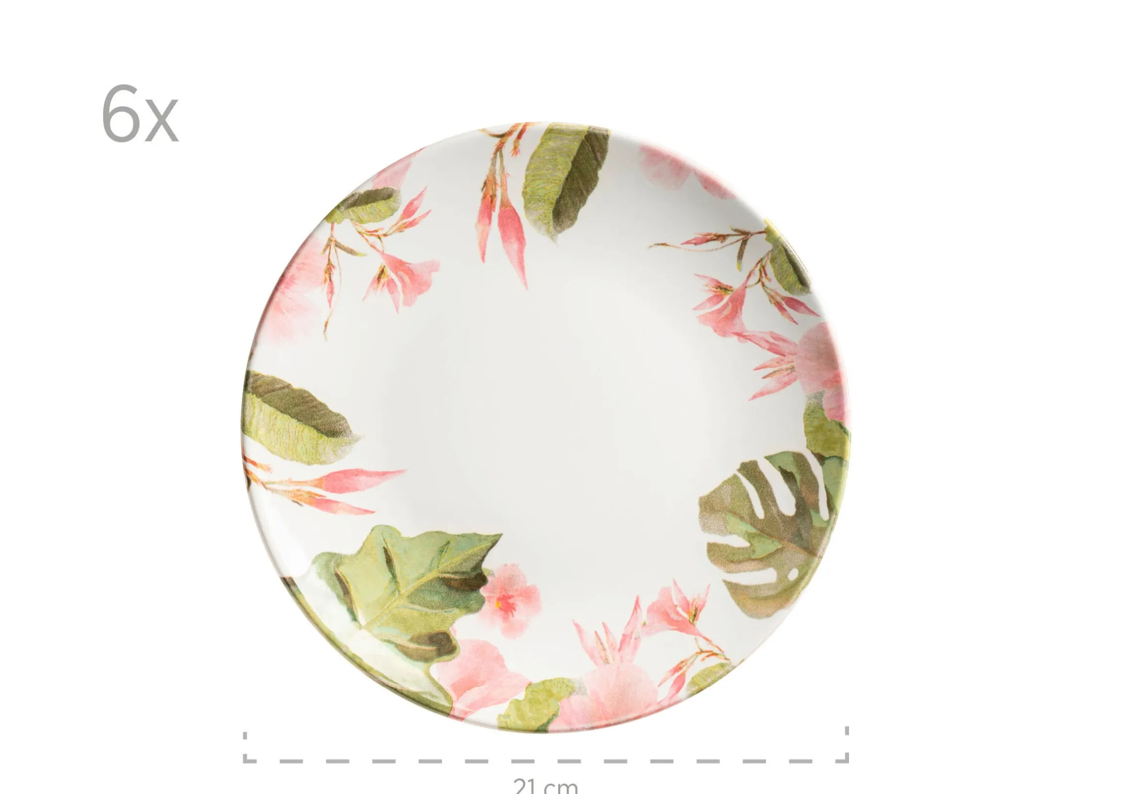 Frühstücksset, Keramik Ossia Mint / Weiß / Rot