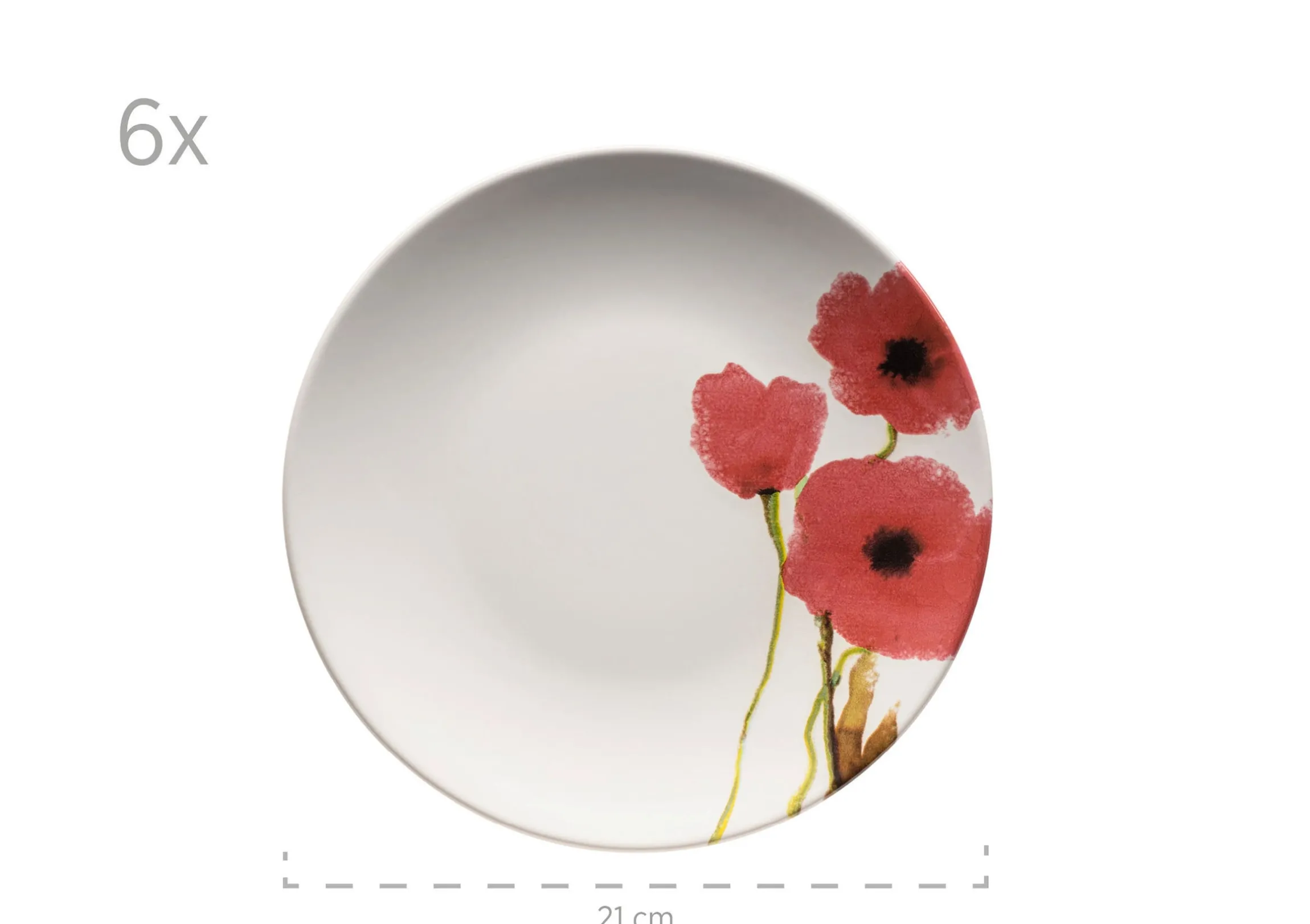 Frühstücksset, Keramik Ossia Mint / Weiß / Rot