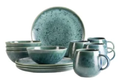 Frühstücks Set, Steinzeug Carellia Blau