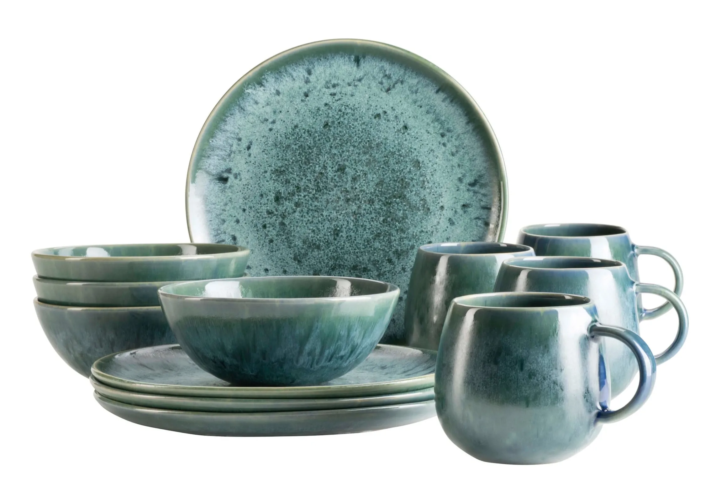 Frühstücks Set, Steinzeug Carellia Blau