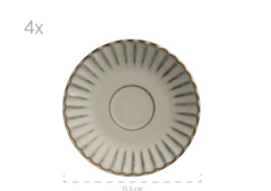 Frühstücksset, Steinzeug Confino Beige
