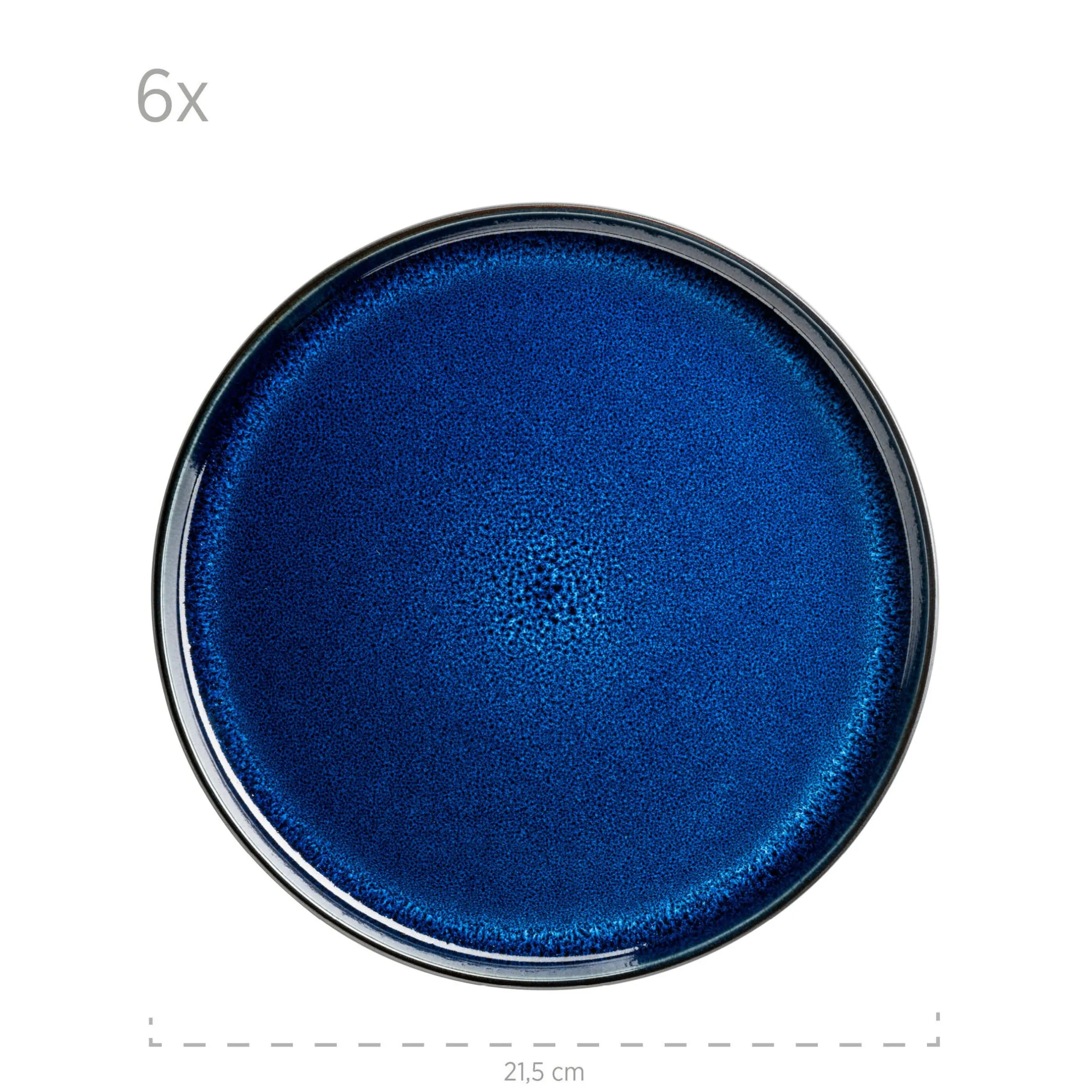 Frühstücksset, Steinzeug NIARA Schwarz / Blau