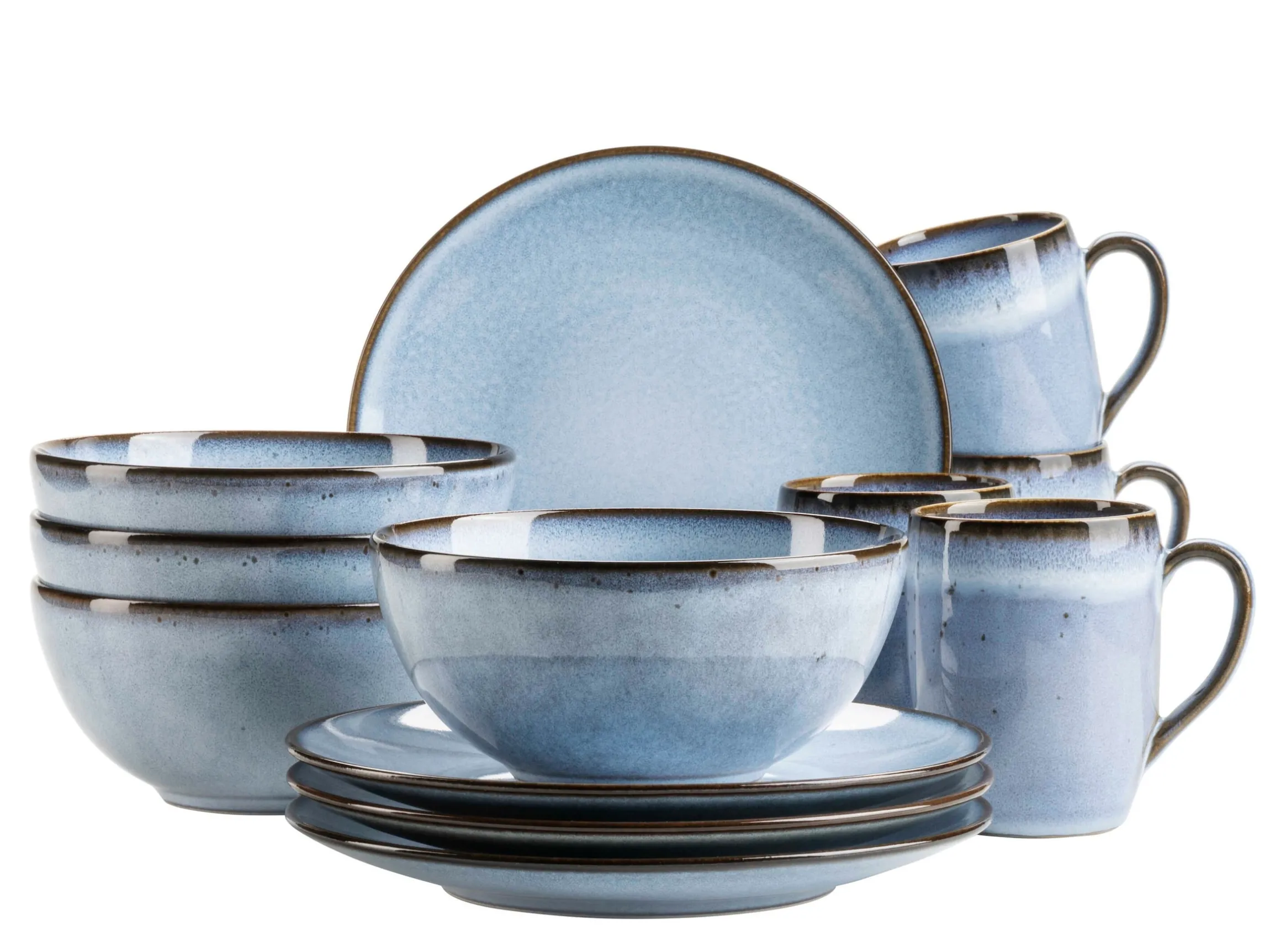 Frühstücksset, Steinzeug Smoky's Blau