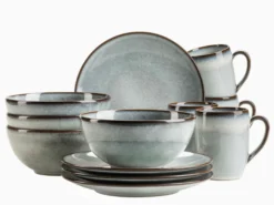 Frühstücksset, Steinzeug Smoky's Grün