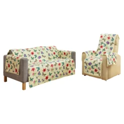 Frottee-Set Sofa- und Sessel-Schoner „Schmetterling“