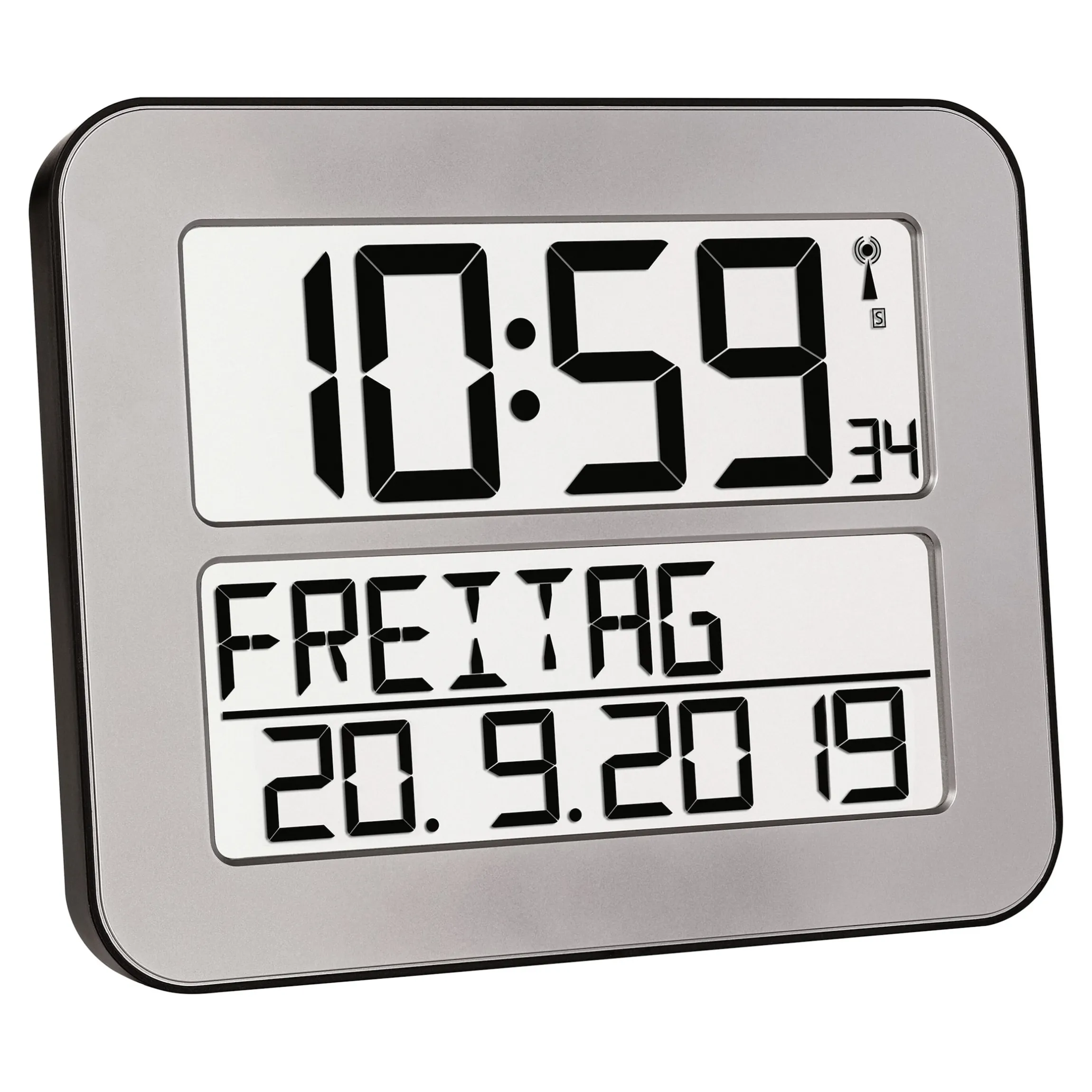 Funkuhr Max grau
