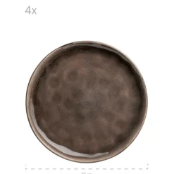 Geschirr-Set, Keramik Niara Organic 4 x Speisteller, 4 x Dessertteller, 4 x Kaffeebecher, 4 x Müslischale