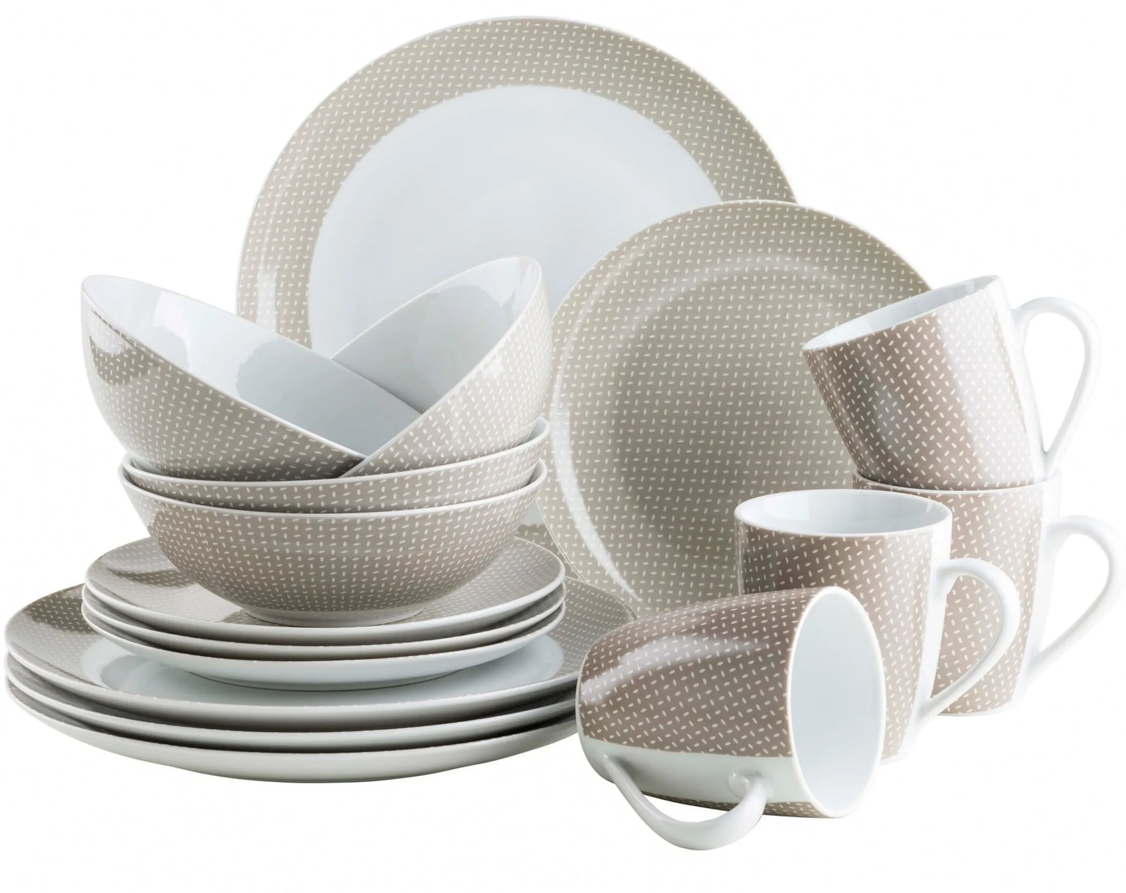 Geschirr-Set, Porzellan Kitchen Time II Beige