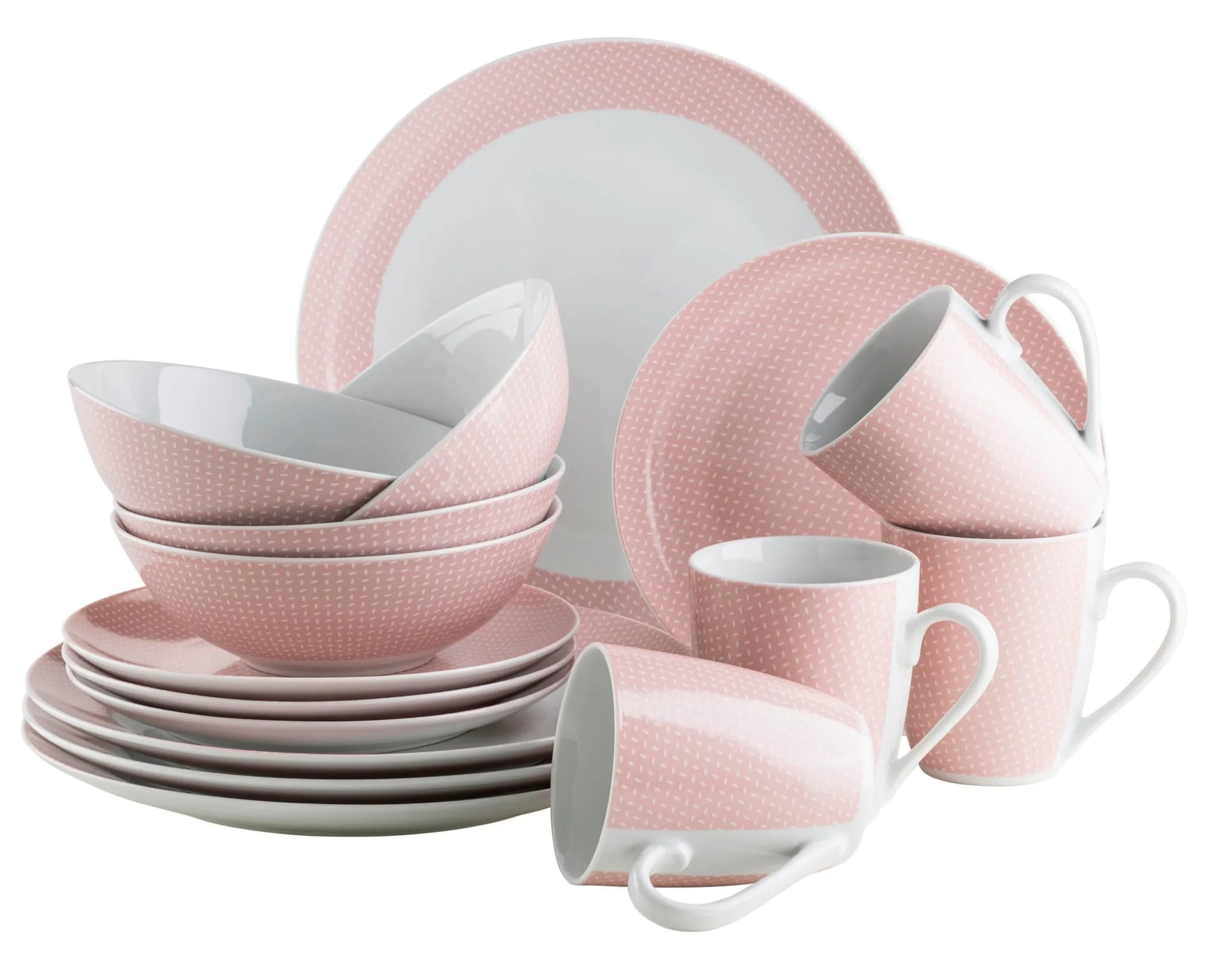 Geschirr-Set, Porzellan Kitchen Time II Rosa