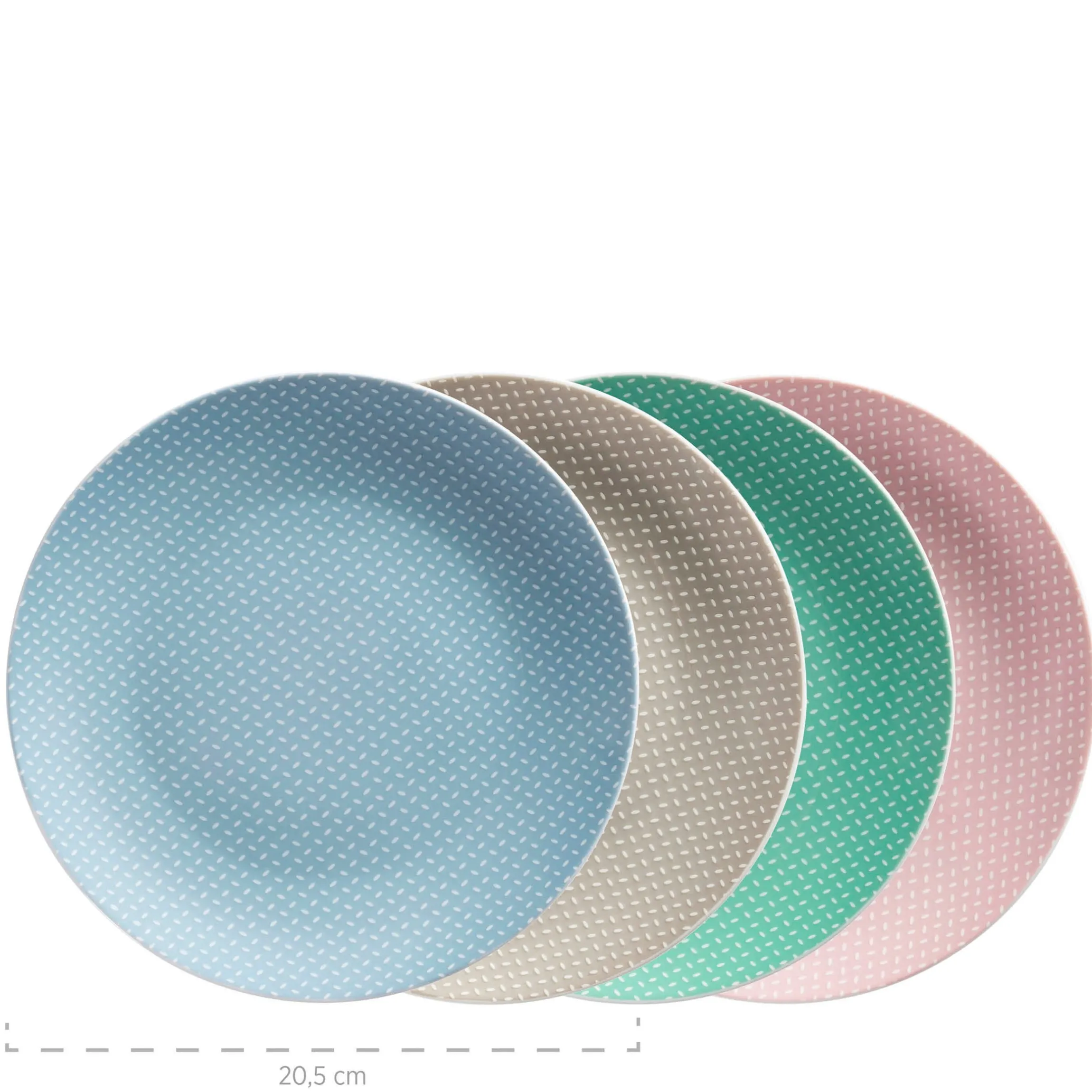 Geschirr-Set, Porzellan Kitchen Time II Rosa, Blau, Grün, Beige