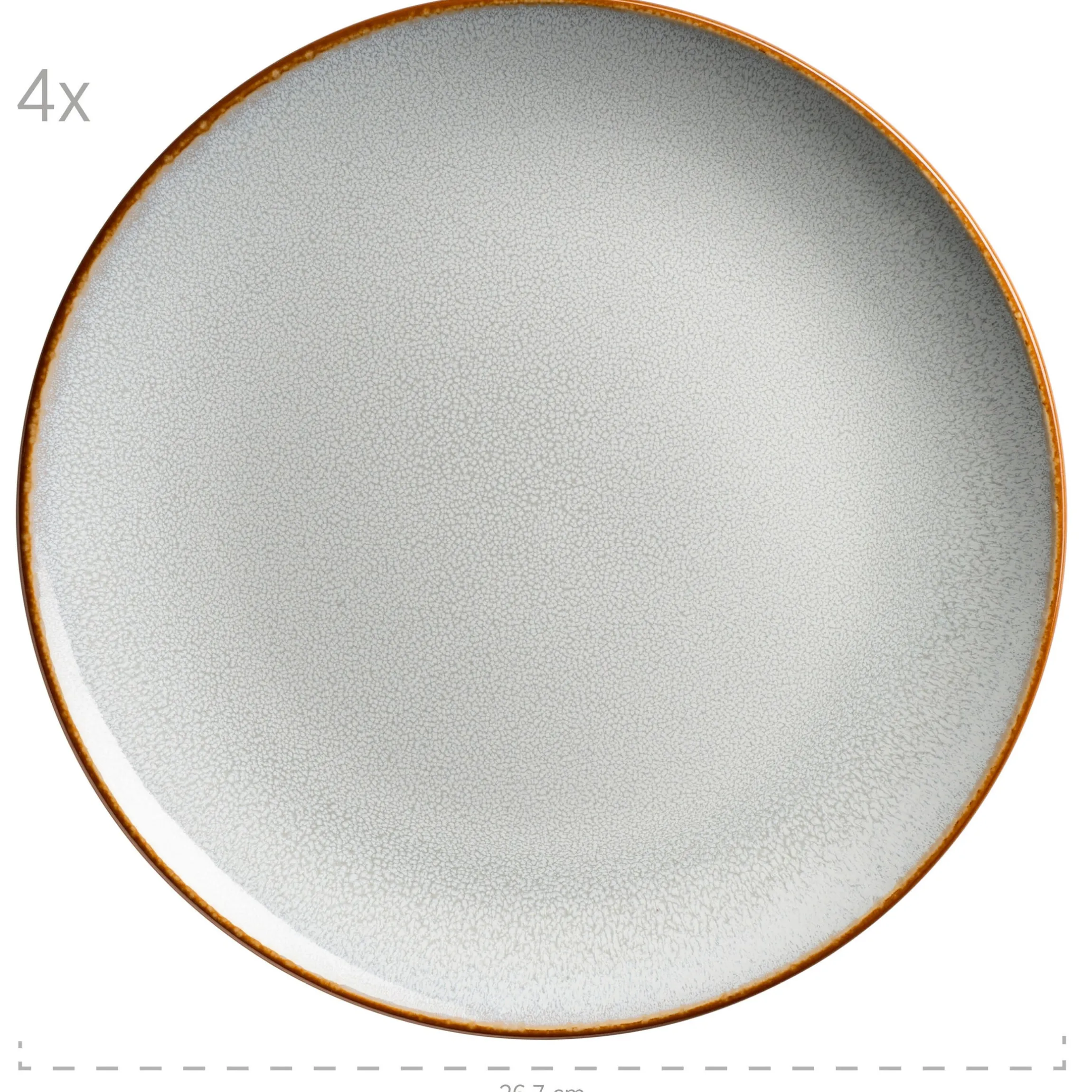 Geschirrset, Steinzeug Mabella 4 x Speisteller, 4 x Suppenteller, 4 x Dessertteller, 4 x Müslischüssel, 4 x Kaffeebecher