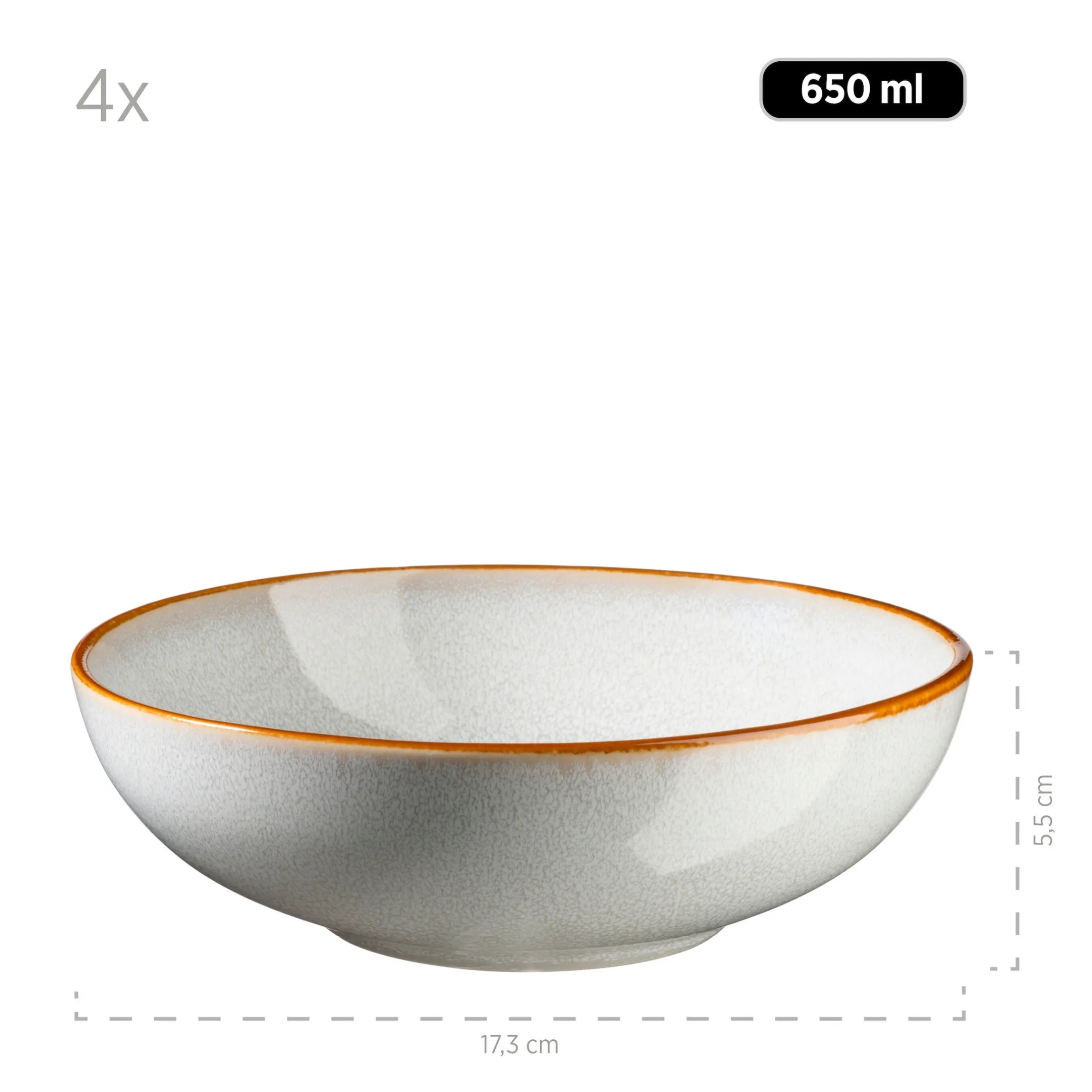 Geschirrset, Steinzeug Mabella 4 x Speisteller, 4 x Suppenteller, 4 x Dessertteller, 4 x Müslischüssel, 4 x Kaffeebecher