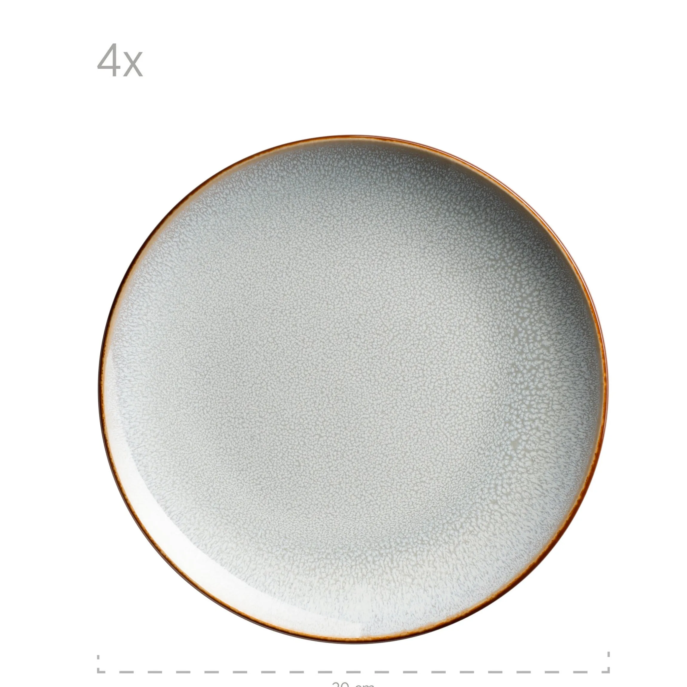 Geschirrset, Steinzeug Mabella 4 x Speisteller, 4 x Suppenteller, 4 x Dessertteller, 4 x Müslischüssel, 4 x Kaffeebecher