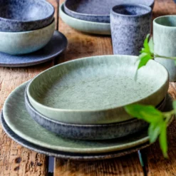 Geschirr-Set, Steinzeug Moos'N'Stein Grau
