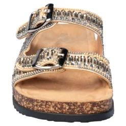 Glitzer-Pantolette „Gritt“ gold/beige