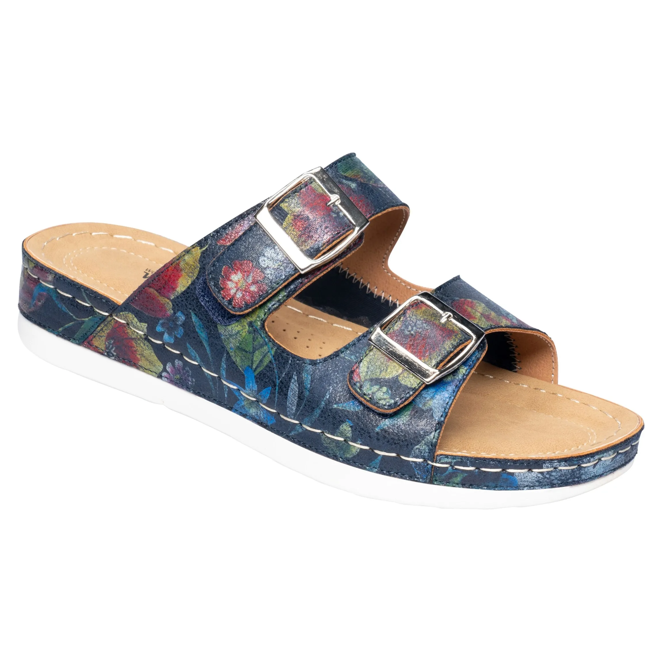 Hallux-Klett-Pantolette „Helga“ marine