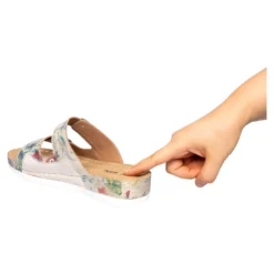 Hallux-Klett-Pantolette „Helga“ beige