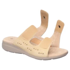 Hallux-Leder-Klettpantolette „Lisa“