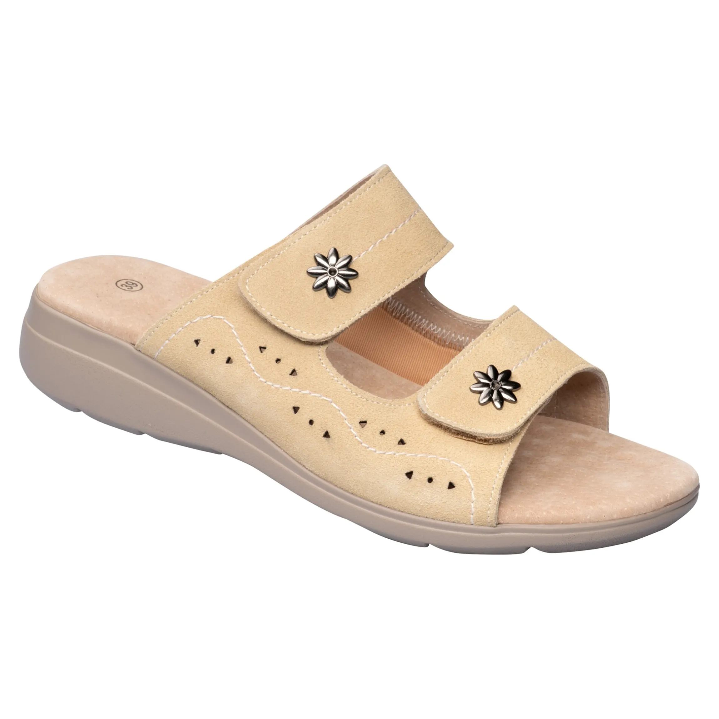 Hallux-Leder-Klettpantolette „Lisa“