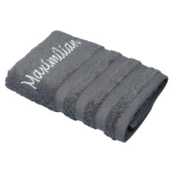 Handtuch personalisiert mit Namen, 50x100 cm, 100% Baumwolle anthrazit