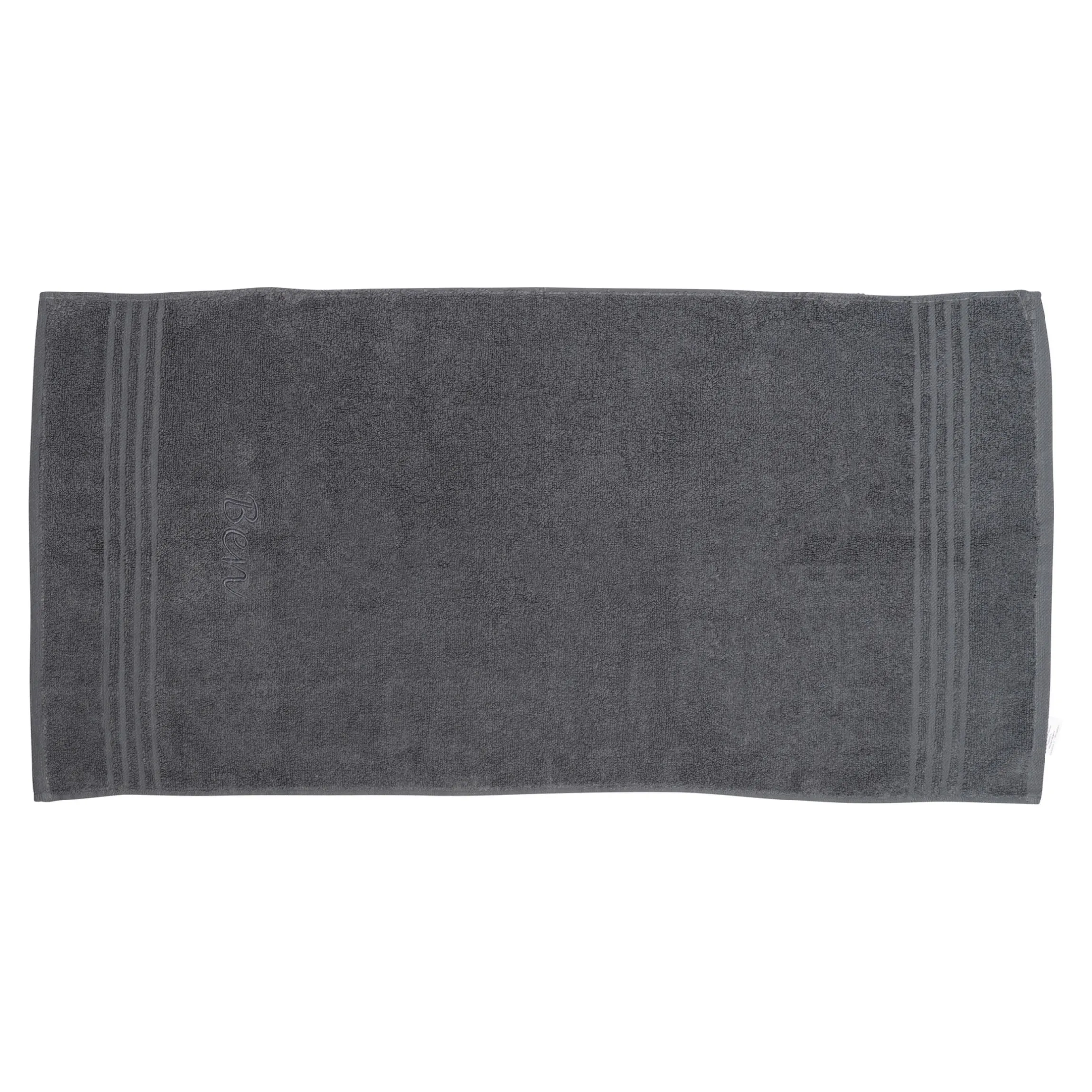Handtuch personalisiert mit Namen, 50x100 cm, 100% Baumwolle dunkelgrau