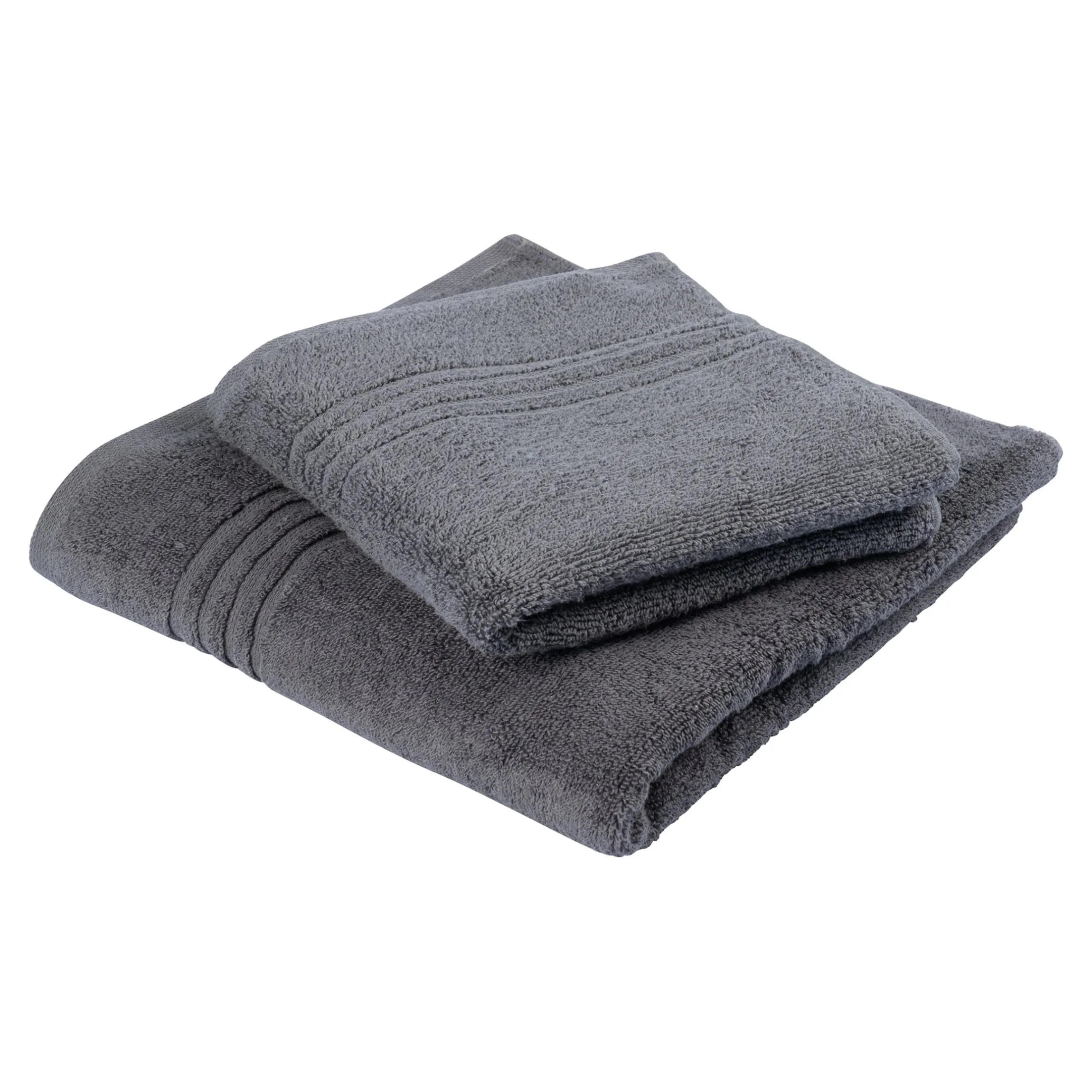 Handtuch personalisiert mit Namen, 50x100 cm, 100% Baumwolle dunkelgrau