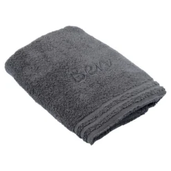 Handtuch personalisiert mit Namen, 50x100 cm, 100% Baumwolle dunkelgrau