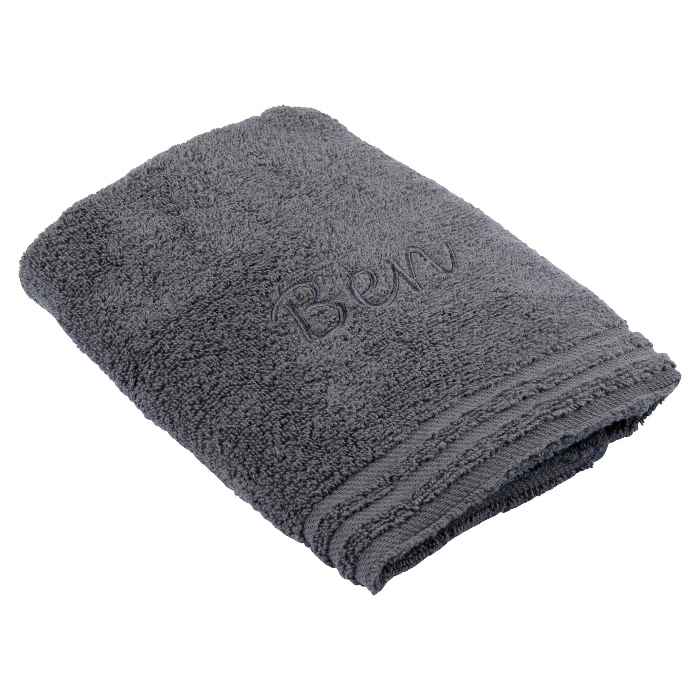 Handtuch personalisiert mit Namen, 50x100 cm, 100% Baumwolle dunkelgrau