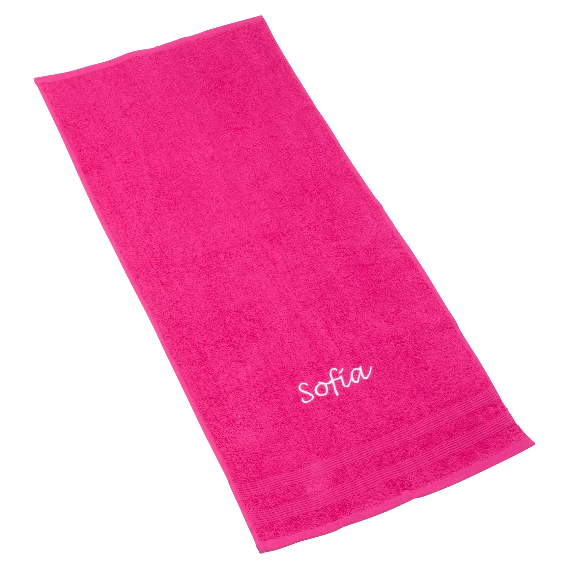 Handtuch personalisiert mit Namen, 50x100 cm, 100% Baumwolle pink
