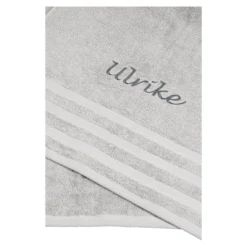 Handtuch personalisiert mit Namen, 50x100 cm, 100% Baumwolle silber