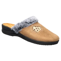 Hausschuh-Pantolette „von Herzen“ cappuccino