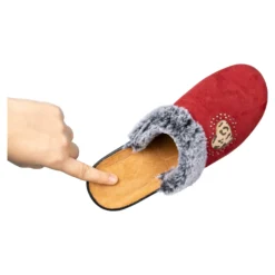 Hausschuh-Pantolette „von Herzen“ rubinrot