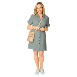 Hemdblusen-Kleid „Helena“ salbei